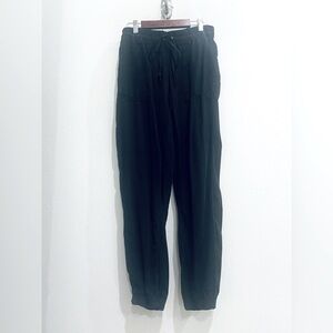 Love Tree Women’s M Black Tie String Elastic Ankle Casual Soft Pants 100% Tencel